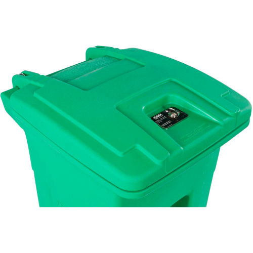 Toter 24 gal. Lime Green Organics Trash Can with Two Wheels and Black Lid