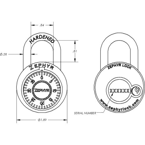 Zephyr Lock 1925 Combination Padlock — AllPadlocks