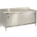 Table-armoire en acier inoxydable 304 d'Aero Manufacturing, 48 x 24 pouces, dosseret de 2 3/4 pouces, portes coulissantes