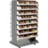 Global Industrial™ Mobile Double Sided Bin Rack - 112 Corrugated White Bins No Print