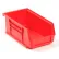 Bac en plastique empilable et accrochable Global Industrial™, 7-3/8" de longueur x 4-1/8" de largeur x 3" de hauteur, rouge - Lot de 24
