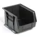 Bac en plastique empilable et suspendu Global Industrial™, 10 3/4" de longueur x 8 1/4" de largeur x 7" de hauteur, noir - Lot de 6