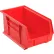 Bac en plastique « Global Industrial™ » à suspendre et à empiler, 14 3/4" de long x 8 1/4" de large x 7" de haut, rouge - Lot de 12