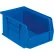 Bac en plastique empilable et accrochable Global Industrial™, 9-1/4" de longueur x 6" de largeur x 5" de hauteur, bleu - Lot de 12