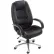 Fauteuil de direction Interion® à dossier haut et accoudoirs fixes, cuir reconstitué / coutures à la selle, noir