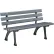Global Industrial™ 4' Park Bench w/ Backrest, Gray