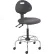 Tabouret d'atelier réglable Interion® à 4 positions, noir, avec piètement chromé