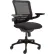 Fauteuil Interion® Mesh avec accoudoirs rabattables réglables et dossier mi-haut, tissu, noir