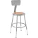 Tabouret d'atelier Interion® en acier avec dossier et assise en aggloméré – Hauteur réglable de 19 à 27 – GRY – Lot de 2