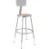Interion® Steel Shop Stool w/Backrest and Hardboard Seat – Adjustable Height 25-33 - GRY - 2PK