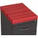 Interion® 2 Drawer Box/File Pedestal - Charcoal with Red Cushion Top