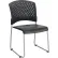 Chaise empilable Interion® à dossier moyen, en plastique, noire - Lot de 4