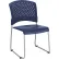 Interion® Stacking Chair With Mid Back, Plastic, Blue - Pkg Qty 4