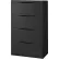 Armoire à dossiers latérale Interion® Premium à 4 tiroirs, formats Letter et Legal, 30" de largeur x 18" de profondeur x 52" de hauteur, noire