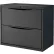 Armoire à dossiers latérale Interion® Premium à 2 tiroirs, formats Legal et Letter, 30" de largeur x 18" de profondeur x 28" de hauteur, noire