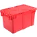 Global Industrial™ Plastic Attached Lid Shipping & Storage Container 22-3/8"L x 13"W x 13"H,Red