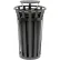 Global Industrial™ Outdoor Slatted Steel Trash Can With Rain Bonnet Lid, 24 Gallon, Black