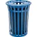 recyclage -can à lattes pour l'extérieur Global Industrial™ avec couvercle plat, 36 gallons, bleu
