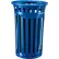 Global Industrial™ Outdoor Slatted Recycling Can w/Access Door & Flat Lid, 36 Gallon, Blue