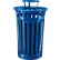 Global Industrial™ Outdoor Slatted Recycling Can w/Access Door & Rain Lid, 36 Gallon, Blue