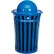 Poubelle de recyclage d'extérieur à lattes Global Industrial™ avec couvercle bombé, 36 gallons, bleue