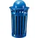 Poubelle de recyclage d'extérieur à lattes Global Industrial™ avec porte d'accès et couvercle bombé, 36 gallons, bleue