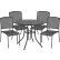 Ensemble de table et chaises de café Global Industrial™ en maille, table ronde de 36", 4 chaises sans accoudoirs, noir