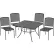Ensemble de table et chaises de café Global Industrial™ en maille, 48" de côté, 4 chaises sans accoudoirs, noir