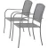 Fauteuil d'extérieur empilable Global Industrial™, maille d'acier, gris, lot de 2