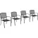 Fauteuil d'extérieur empilable Global Industrial™, en treillis d'acier, noir, lot de 4