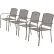Fauteuil d'extérieur empilable Global Industrial™, en treillis d'acier, couleur bronze, lot de 4