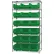 Étagère Quantum® à 7 bacs chromés, 107 cm (L) x 46 cm (P) x 188 cm (H), 18 bacs Magnum, verte