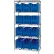 Quantum® 5 Shelf Chrome Bin Shelving, 36"W x 18"D x 74"H, 12 Giant Stack Containers, Blue