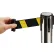 Global Industrial™ Retractable Belt Barrier, 39" Stainless Steel Post, 6-1/2' Black/Yellow Belt