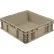Conteneur empilable à parois droites Global Industrial™, solide, 61 cm (L) x 56 cm (l) x 18 cm (H), gris