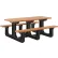 Table de pique-nique rectangulaire Global Industrial™ de 6', en plastique recyclé avec socle ultra-résistant, cèdre