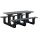 Table de pique-nique rectangulaire Global Industrial™ de 8', en plastique recyclé avec un piètement robuste, gris