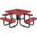 Table de pique-nique carrée Global Industrial™ de 46 pouces, en métal déployé, rouge