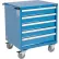 Armoire à tiroirs modulaire et mobile Global Industrial™, 5 tiroirs, avec serrure, 30" L x 27" P x 37" H, bleue