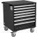 Global Industrial™ Mobile Modular Drawer Cabinet, 7 Drawers, w/Lock, 30"Wx27"Dx37"H, Black