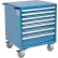 Global Industrial™ Mobile Modular Drawer Cabinet, 7 Drawers, w/Lock, 30"Wx27"Dx37"H, Blue