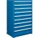 Armoire à tiroirs modulaire Global Industrial™, 9 tiroirs, avec serrure, 36" de largeur x 24" de profondeur x 57" de hauteur, bleue
