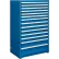Armoire à tiroirs modulaire Global Industrial™, 14 tiroirs, avec serrure, 36" de largeur x 24" de profondeur x 57" de hauteur, bleue