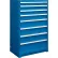 Armoire à tiroirs modulaire Global Industrial™, 8 tiroirs, avec serrure, 36" L x 24" P x 57" H, bleue