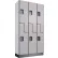 Global Industrial™ Z-Style 2-Tier 6 Door Wood Locker, 36"W x 15"D x 76"H, Gray, Assembled