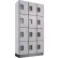 Armoire à casiers en bois Global Industrial™ à 4 rangées et 12 portes, 36" de largeur x 15" de profondeur x 76" de hauteur, grise, montée