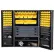 Armoire de rangement robuste Durham JCBDLP694RD à portes affleurantes – 4 tiroirs, 69 bacs jaunes, 48 x 24 x 78