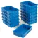 Bac à compartiments modulables en plastique Global Industrial™, 16-1/2" de longueur x 10-7/8" de largeur x 3-1/2" de hauteur, bleu - Lot de 12
