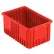 Bac à compartiments amovibles en plastique Global Industrial™, 16-1/2" de longueur x 10-7/8" de largeur x 8" de hauteur, rouge - Lot de 8