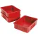Bac à compartiments en plastique Global Industrial™, 22-1/2" de longueur x 17-1/2" de largeur x 6" de hauteur, rouge - Lot de 3